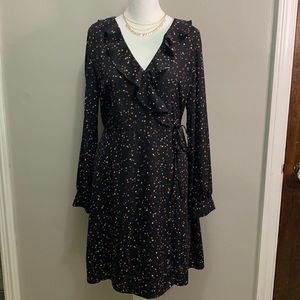 POP-SUGAR star print wrap dress medium